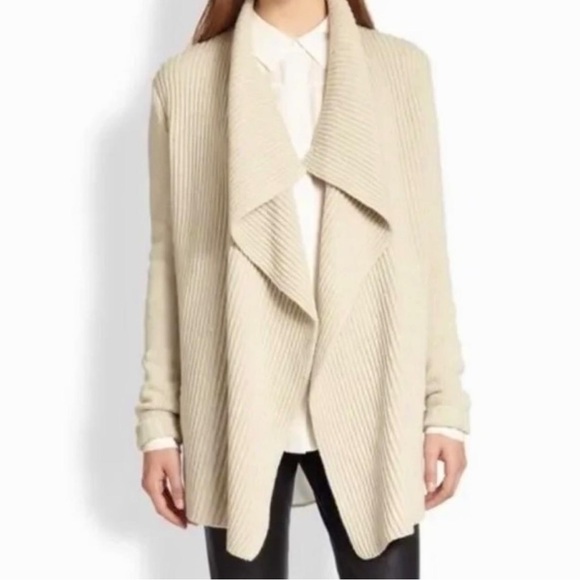 VINCE Tan Cardigan Draped Front Long, luxury Yak Wool - size Medium - Picture 1 of 10